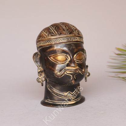 Brass Shiva Mukha lingam Head