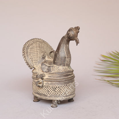 Brass Peacock Decorative Storage Box