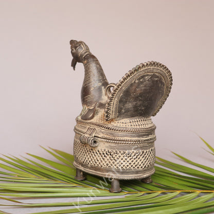 Brass Peacock Decorative Storage Box