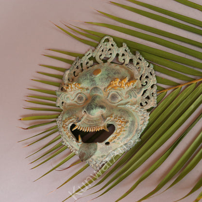 Brass Tribal Mask Wall Décor