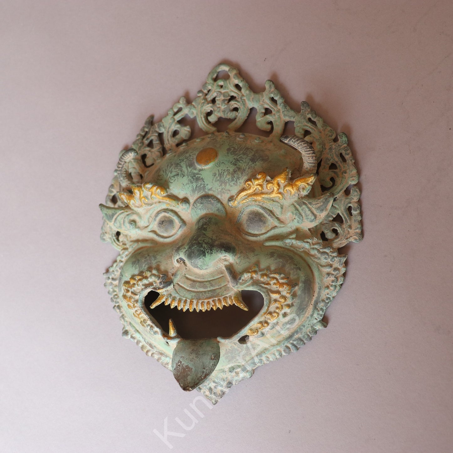 Brass Tribal Mask Wall Décor