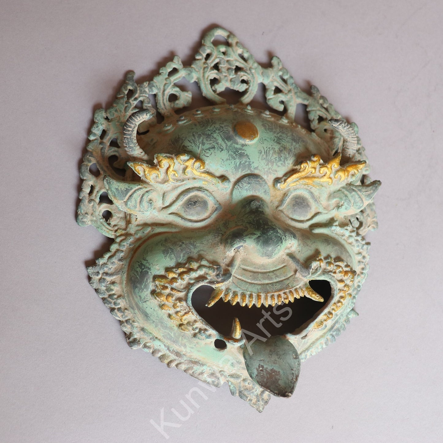 Brass Tribal Mask Wall Décor