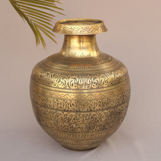 Brass Vintage Décor Carved Planter Vases