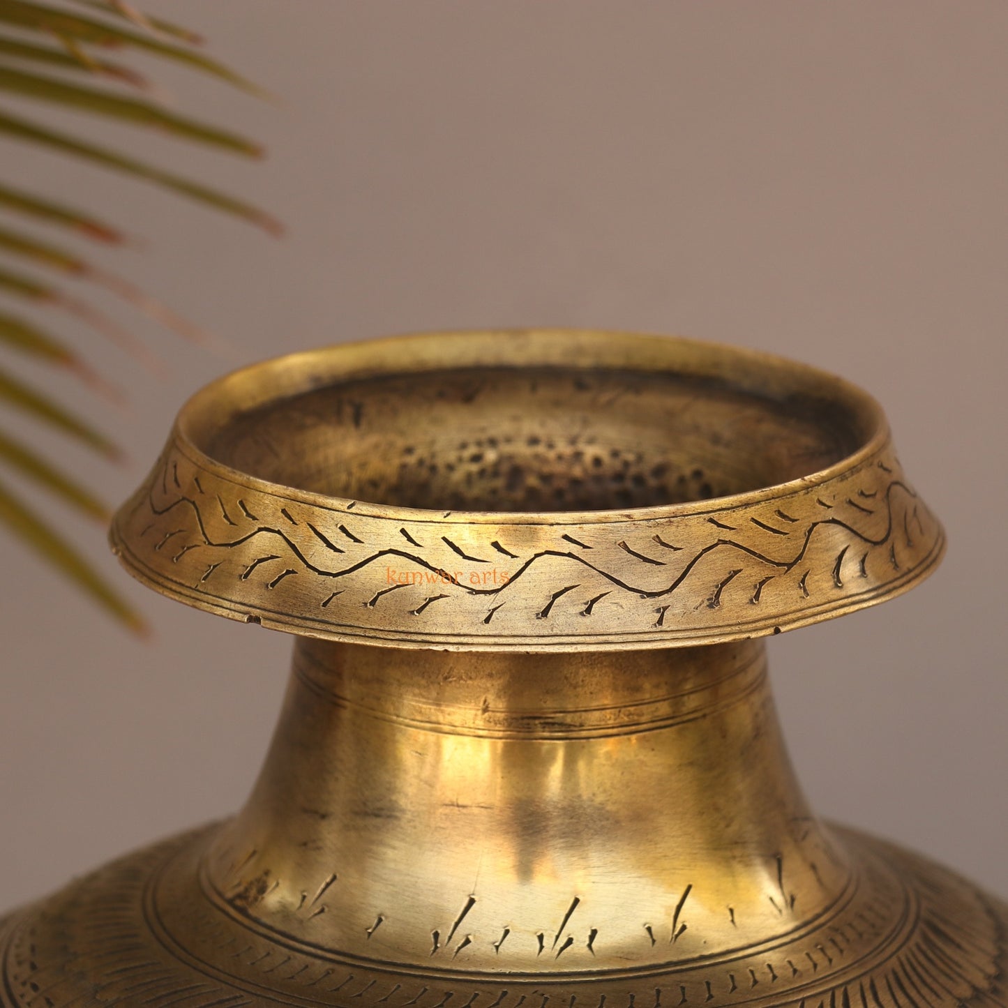 Brass Vintage Décor Carved Planter Vases