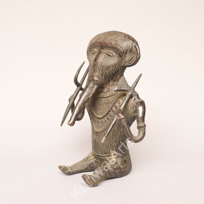 Tribal Ganesh Brass Figurine