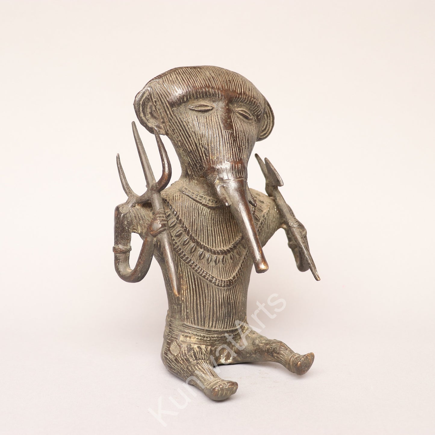 Tribal Ganesh Brass Figurine