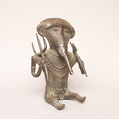Tribal Ganesh Brass Figurine