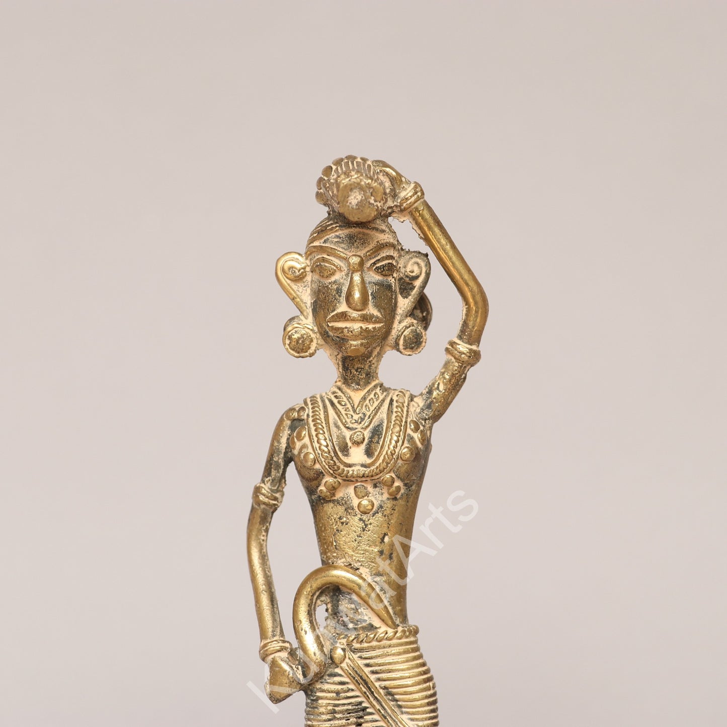Tribal Dokra Woman Farmer Figurine