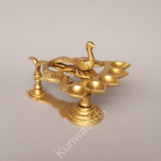 Peacock Oil Lamp (Panchpradip) Figurine
