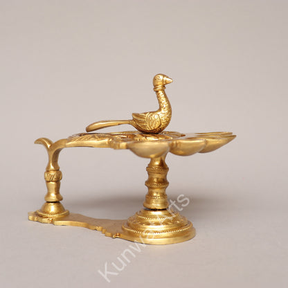 Peacock Oil Lamp (Panchpradip) Figurine