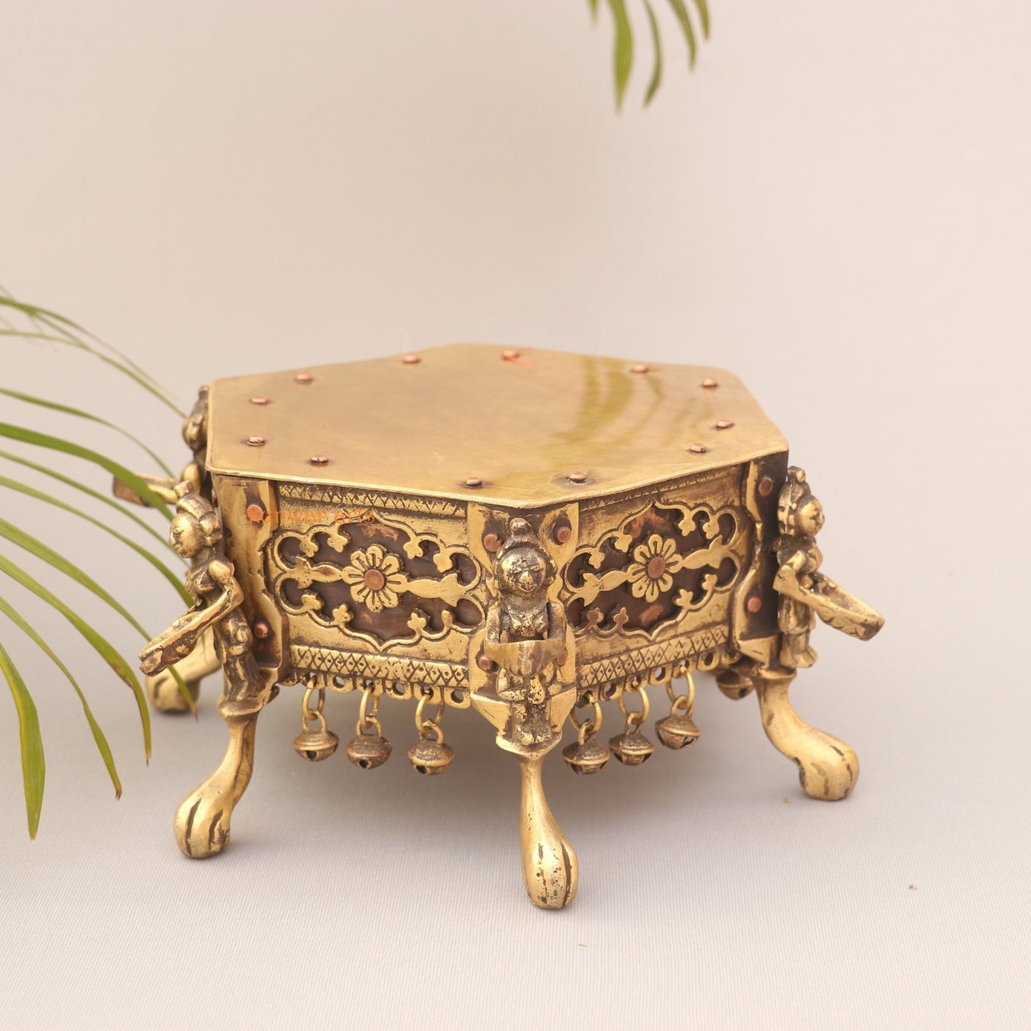 Brass Décor Carving Table Stand (Look Chowki)