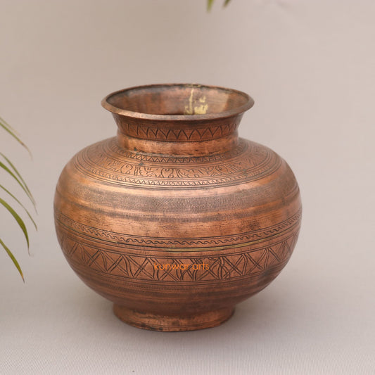 Copper Vintage Décor Carved Vases