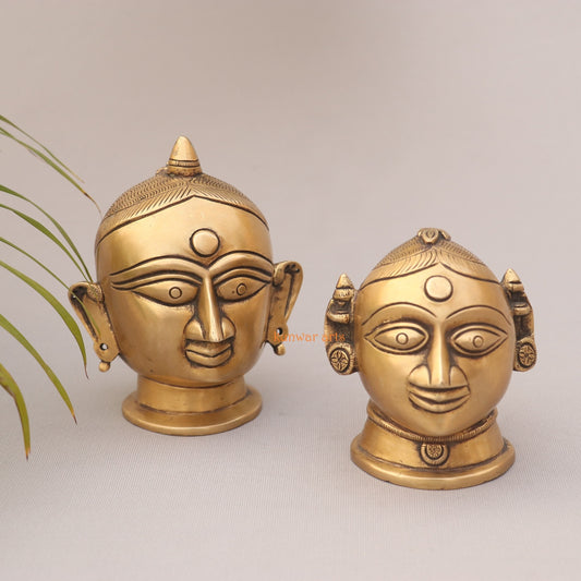 Superfine Brass Shiva Gauri Mukhlingam Head