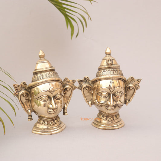 Superfine Brass Shiva Gauri Mukhlingam Face Mask