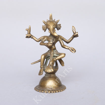 Brass Tribal Ganesh Figurine