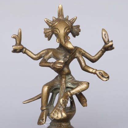 Brass Tribal Ganesh Figurine