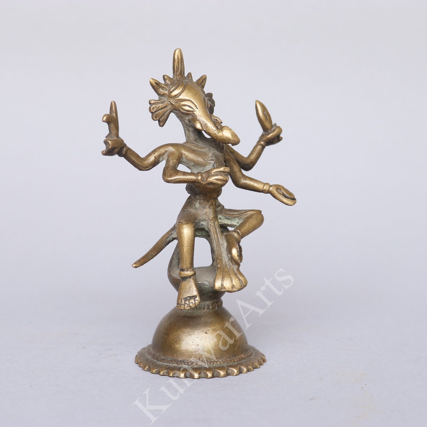 Brass Tribal Ganesh Figurine