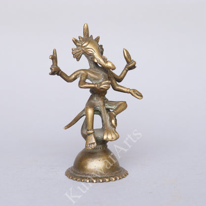 Brass Tribal Ganesh Figurine