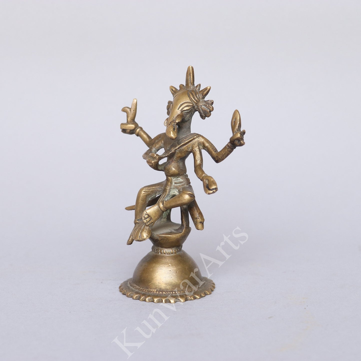 Brass Tribal Ganesh Figurine