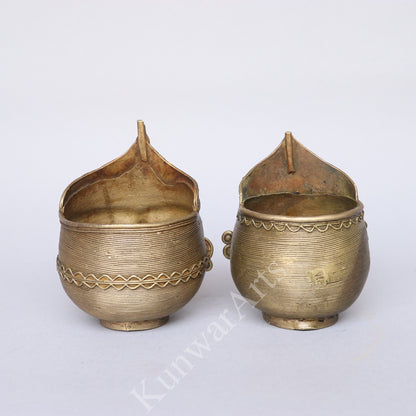 Brass Tribal Face Decorative Container