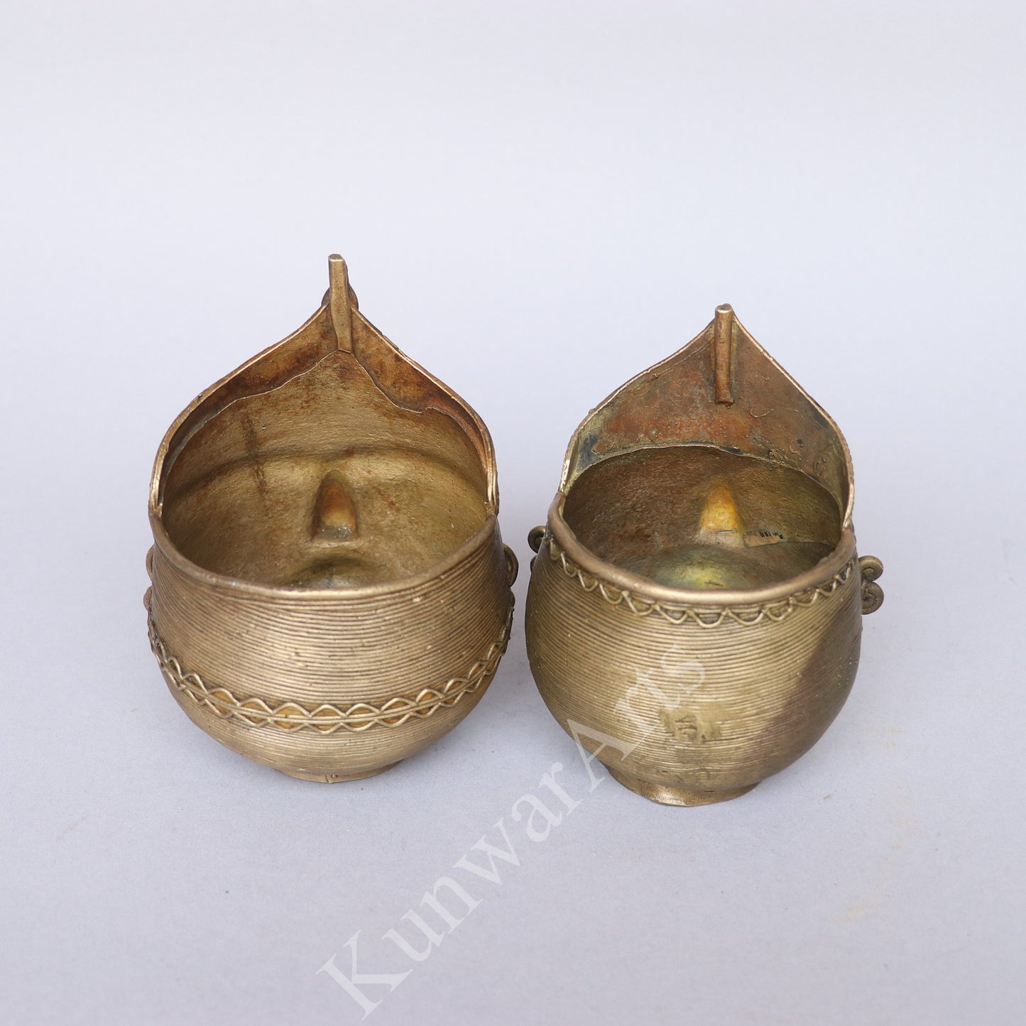 Brass Tribal Face Decorative Container