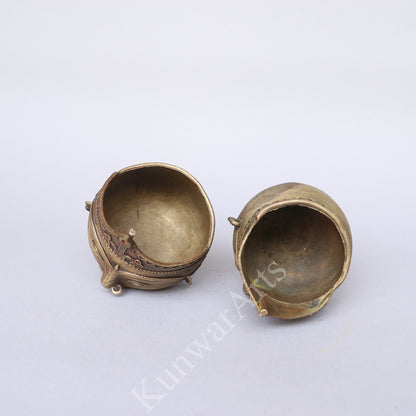 Brass Tribal Face Decorative Container