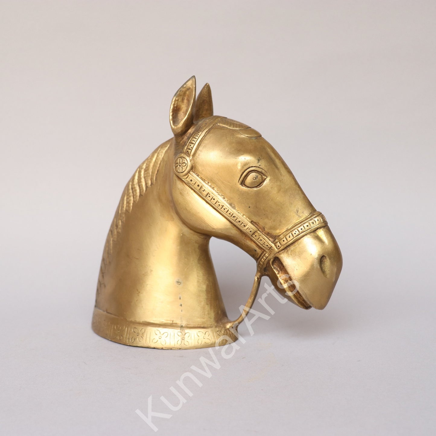 Brass Horse Bust Table Décor 21cm