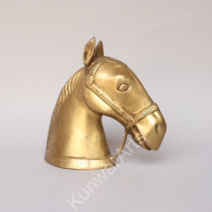Brass Horse Bust Table Décor 21cm