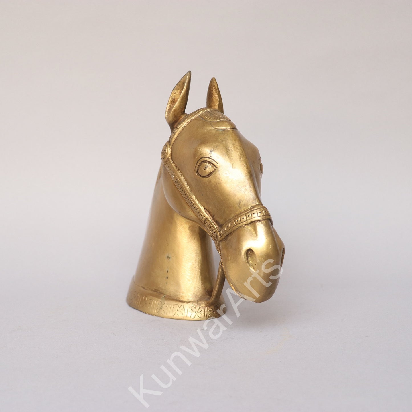 Brass Horse Bust Table Décor 21cm