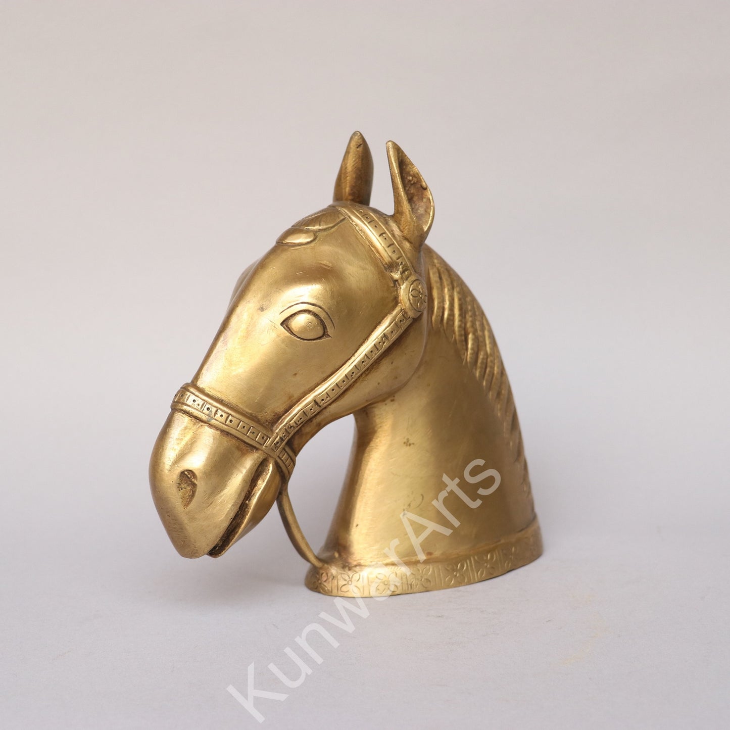 Brass Horse Bust Table Décor 21cm