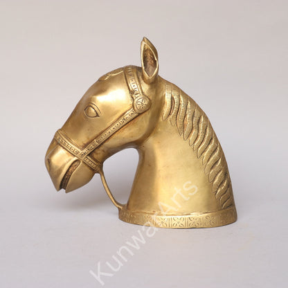 Brass Horse Bust Table Décor 21cm