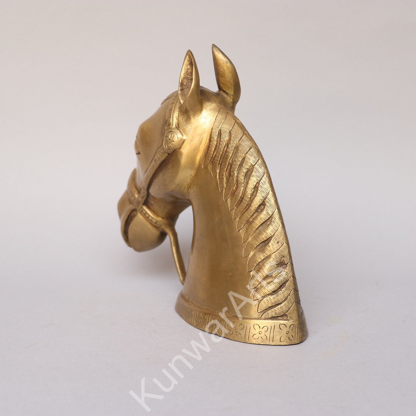 Brass Horse Bust Table Décor 21cm