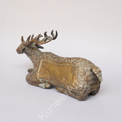 Brass Resting Deer Figurine