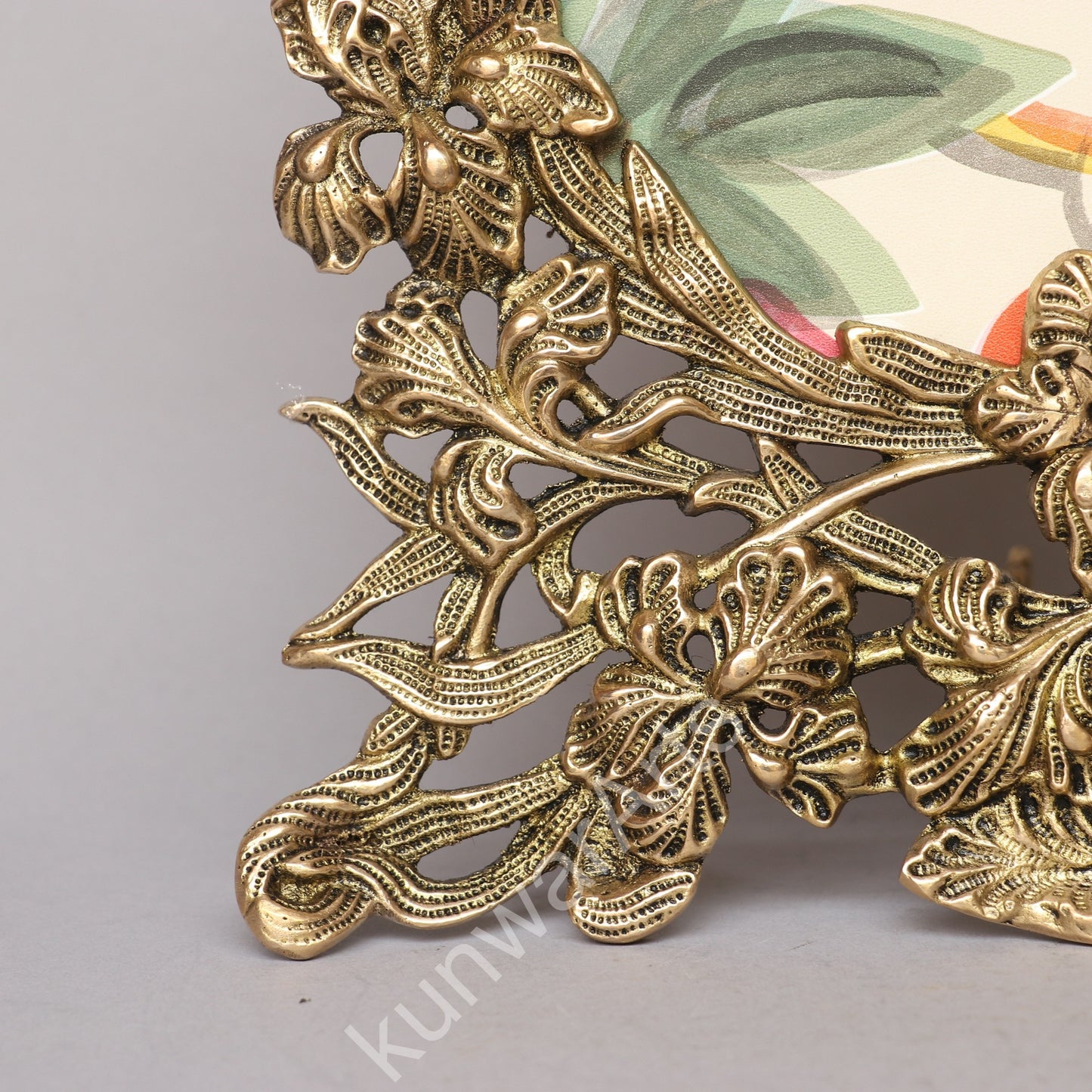 Brass Ornate Flower Photo Frame