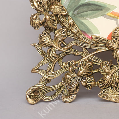 Brass Ornate Flower Photo Frame