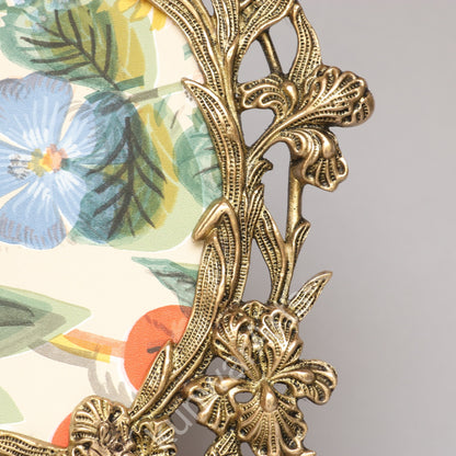Brass Ornate Flower Photo Frame