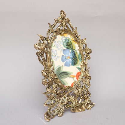 Brass Ornate Flower Photo Frame