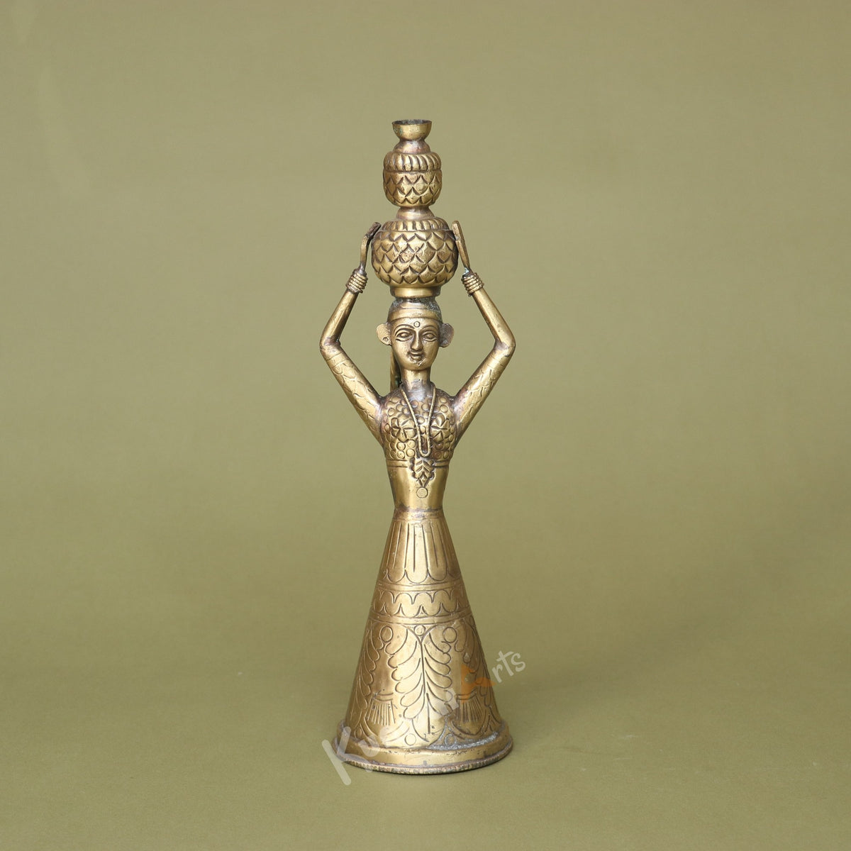 Brass Lady with Kalash Figurine