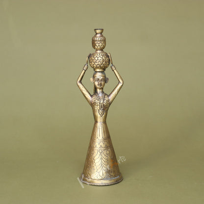 Brass Lady with Kalash Figurine
