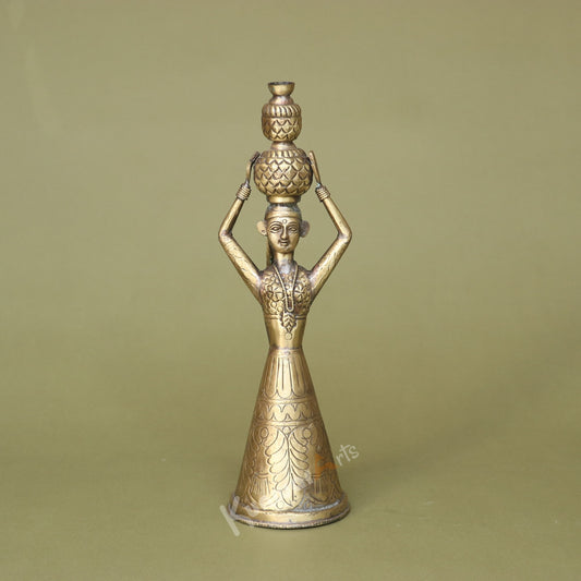 Brass Lady with Kalash Figurine
