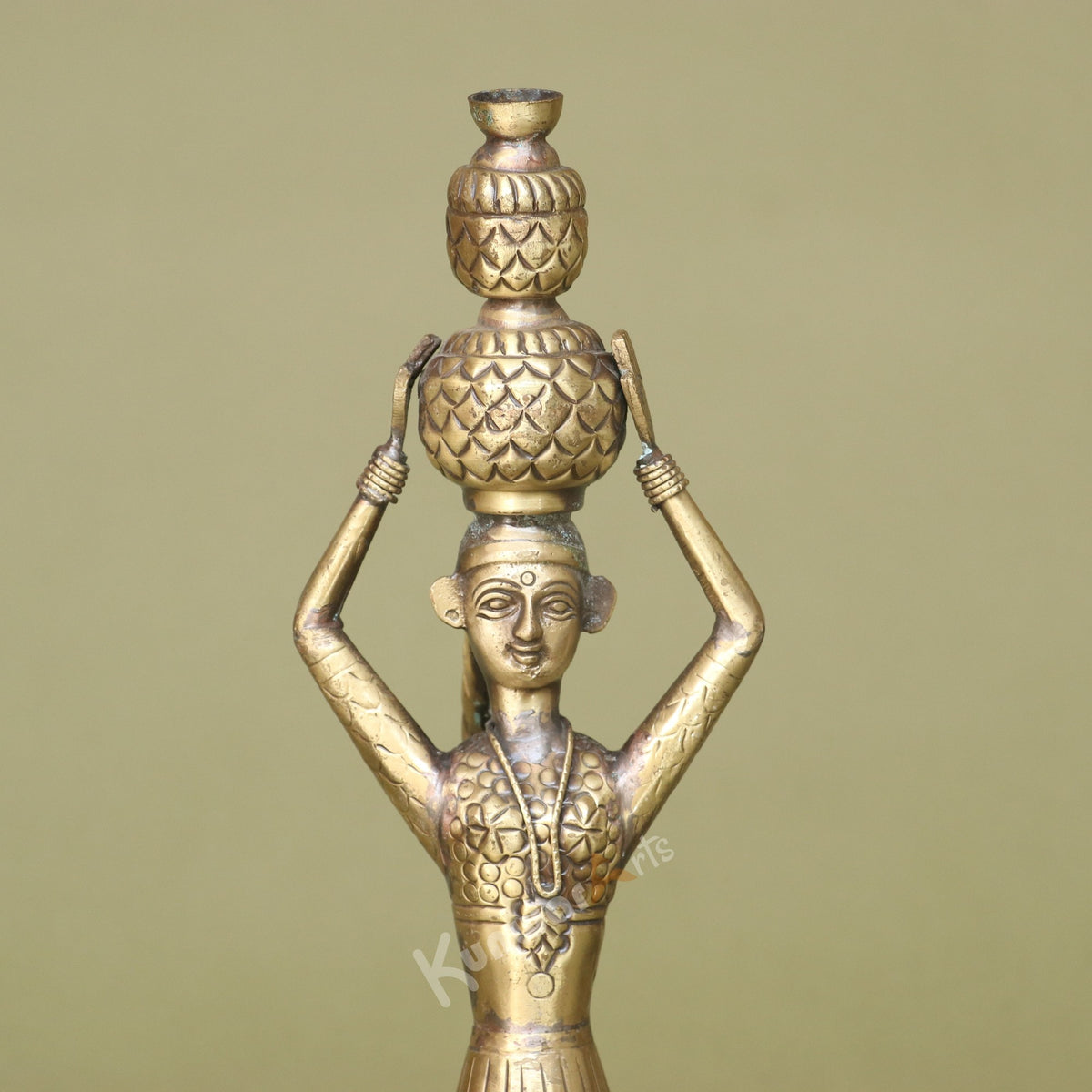 Brass Lady with Kalash Figurine