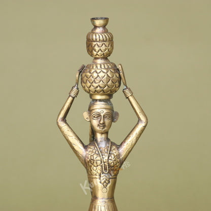 Brass Lady with Kalash Figurine