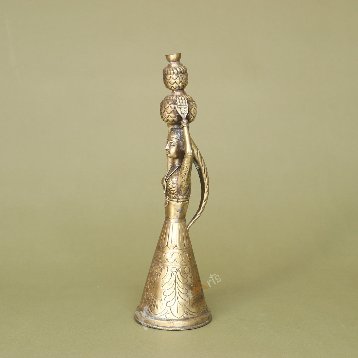 Brass Lady with Kalash Figurine