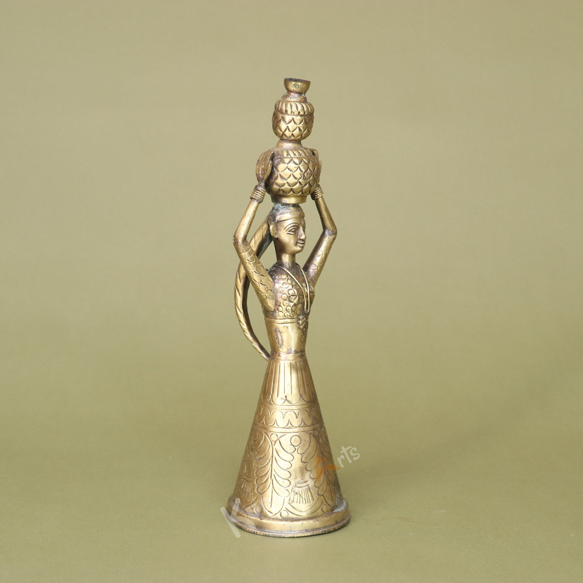Brass Lady with Kalash Figurine