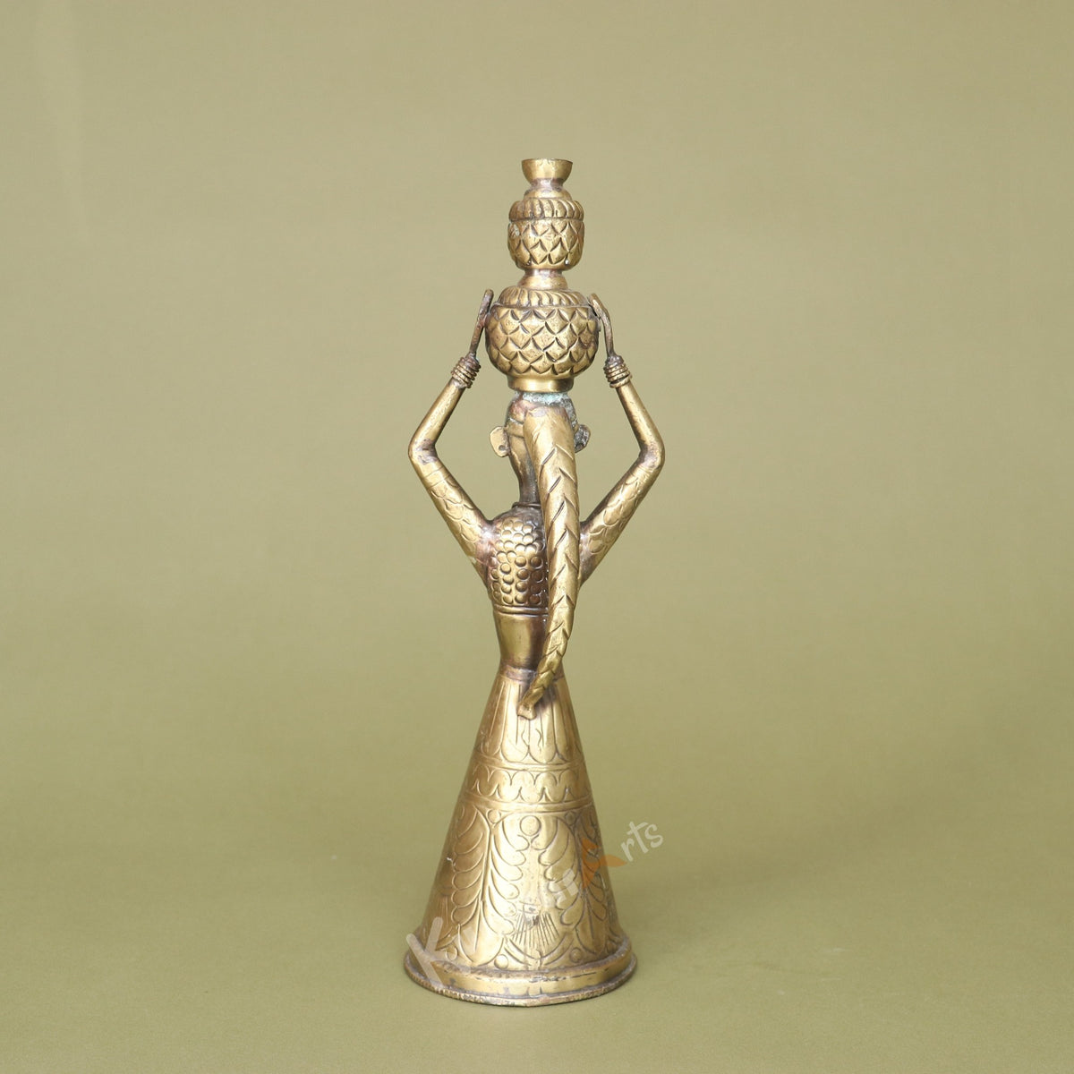 Brass Lady with Kalash Figurine