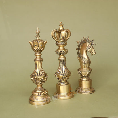 Royal Touch of Chess-Inspired Brass Artistry.