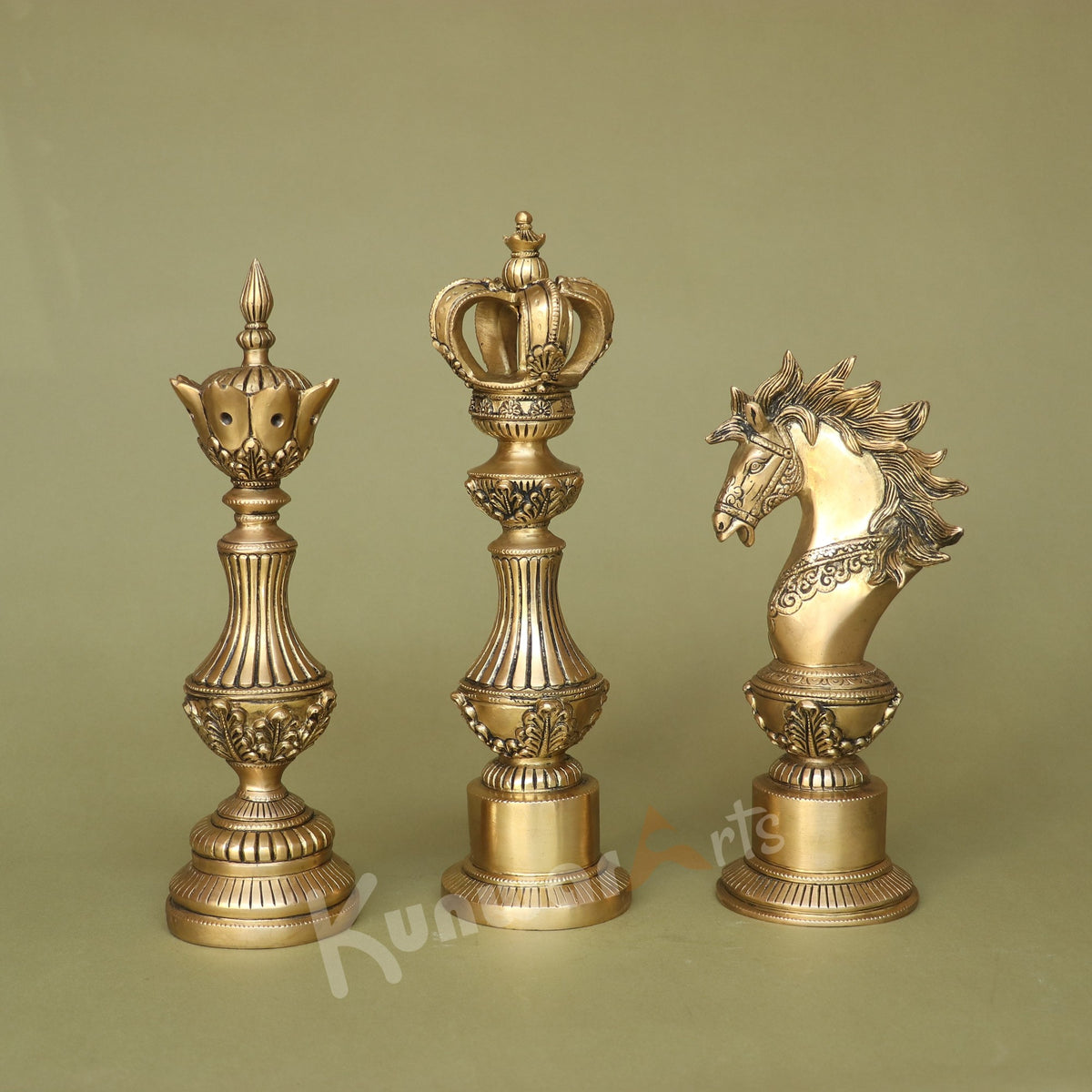 Royal Touch of Chess-Inspired Brass Artistry.