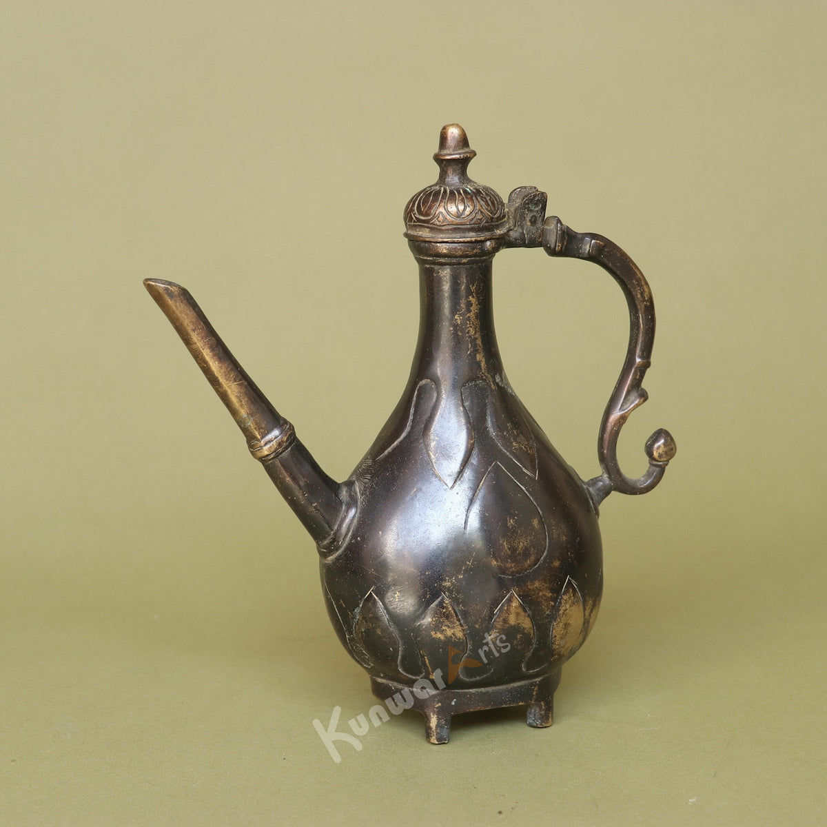 Exquisite Vintage Brass Tea Kettle