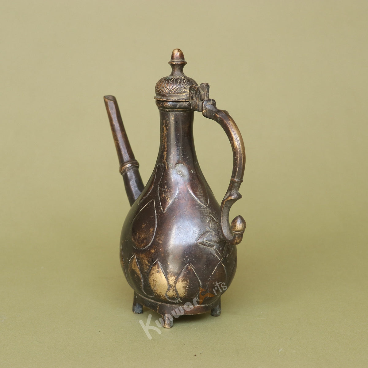 Exquisite Vintage Brass Tea Kettle