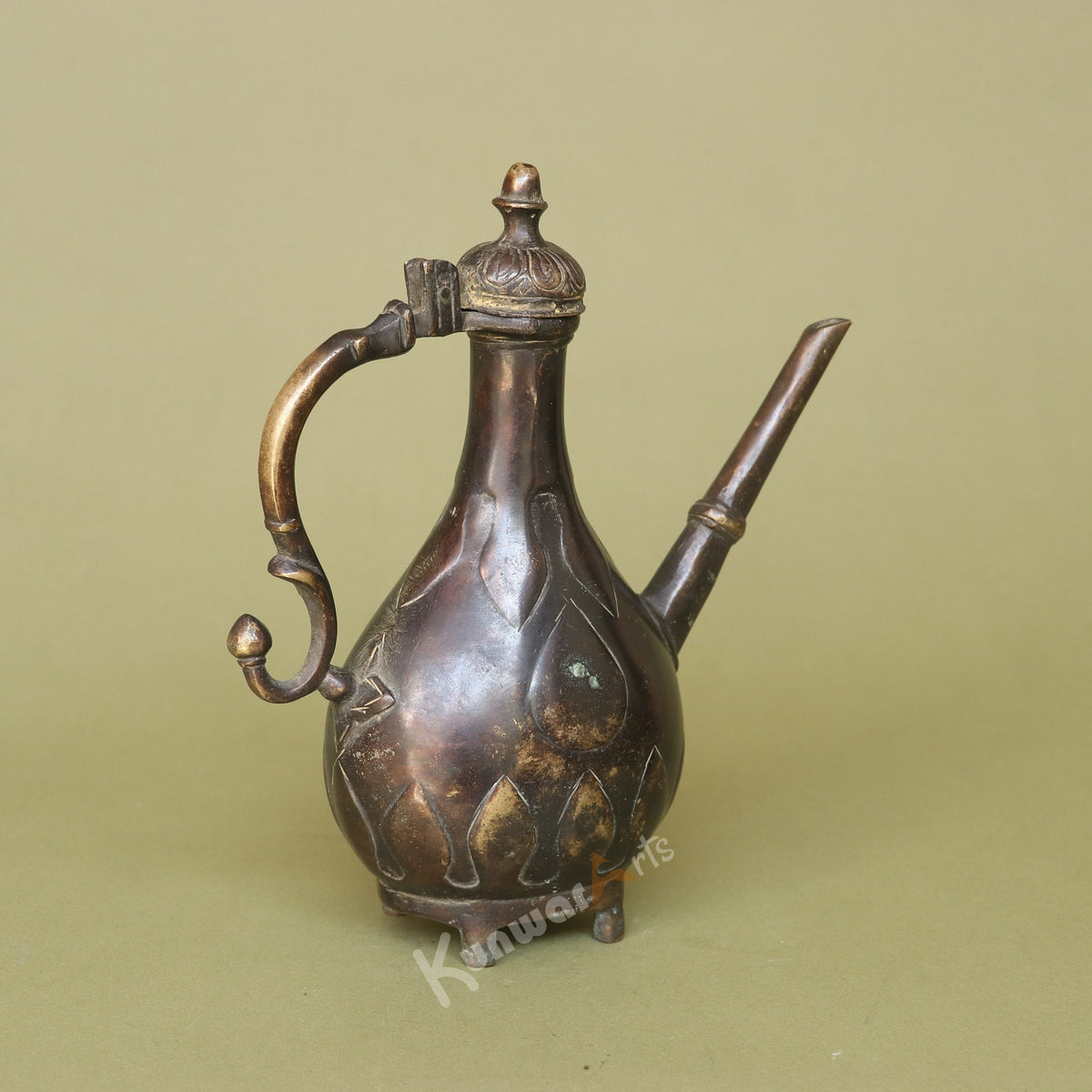 Exquisite Vintage Brass Tea Kettle